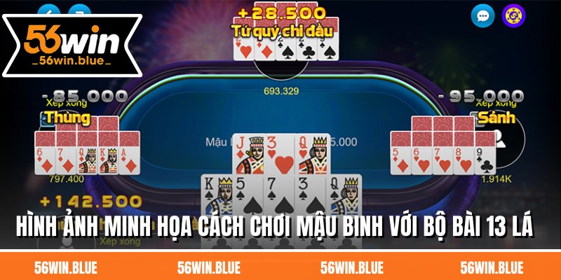 Hình ảnh minh họa cách chơi mậu binh với bộ bài 13 lá
